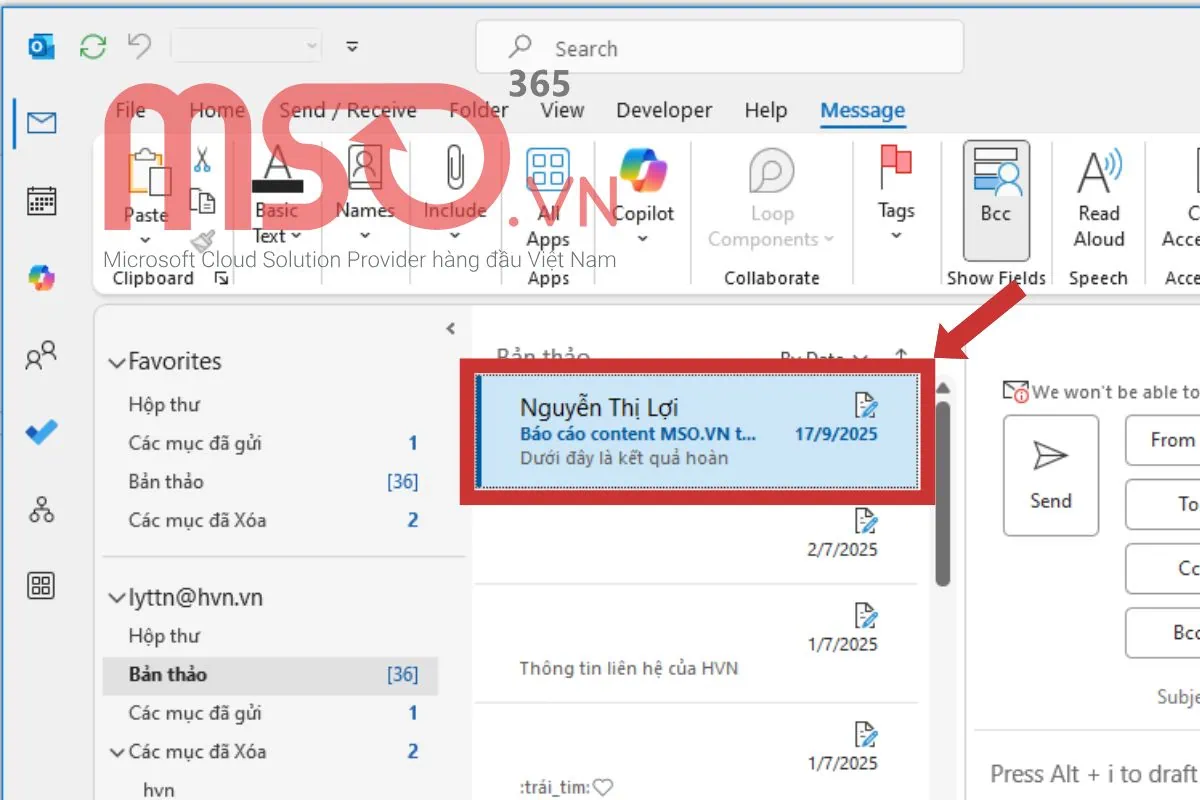 Hướng dẫn cách đánh dấu email chưa đọc trong Outlook đơn giản