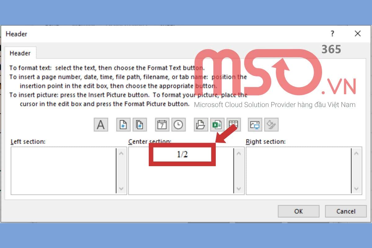 Hướng dẫn cách đánh số trang trong Excel khi in theo 1/2