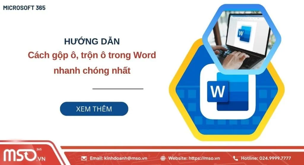 trộn ô trong word