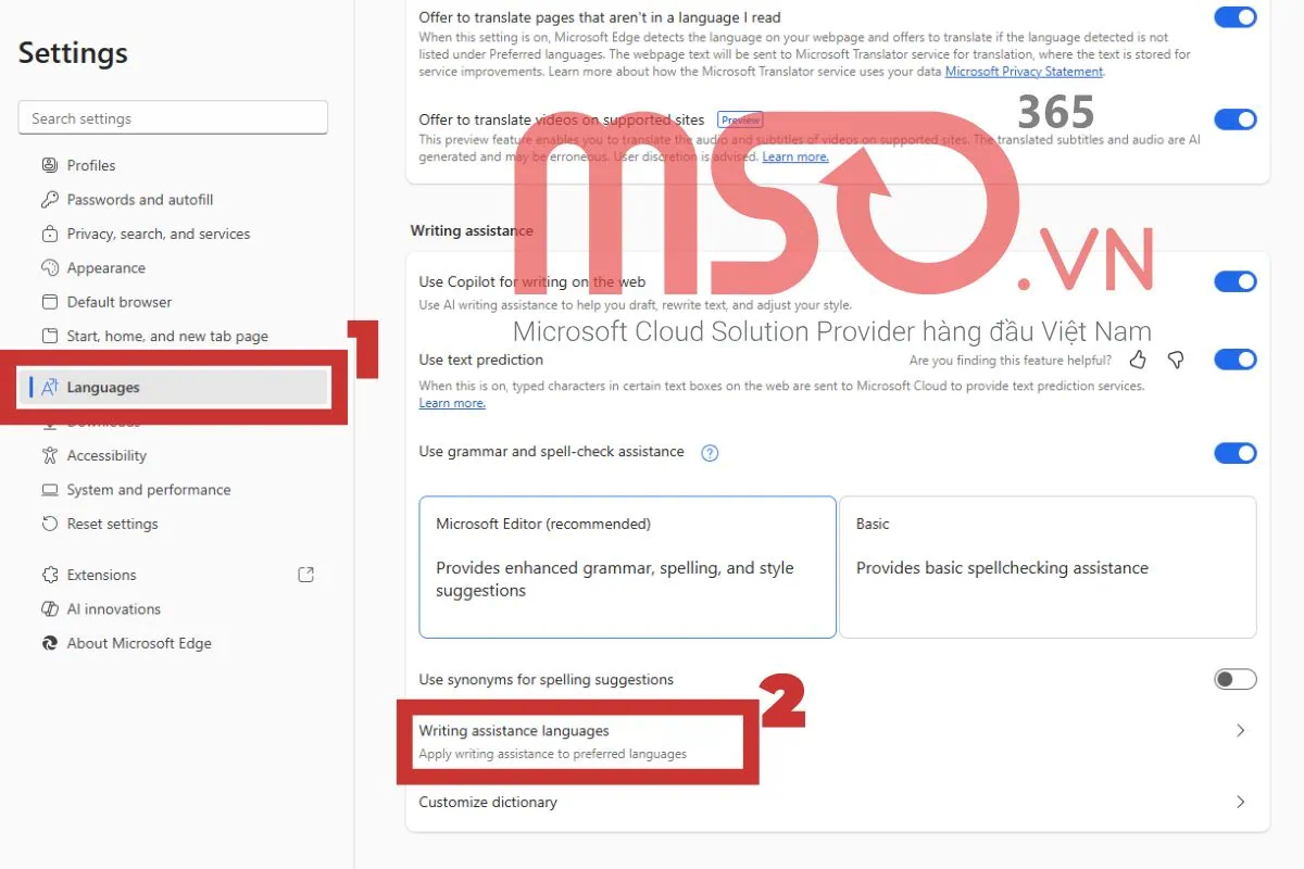 Tắt Spelling trong Outlook bằng tắt Spelling & Grammar trên trình duyệt