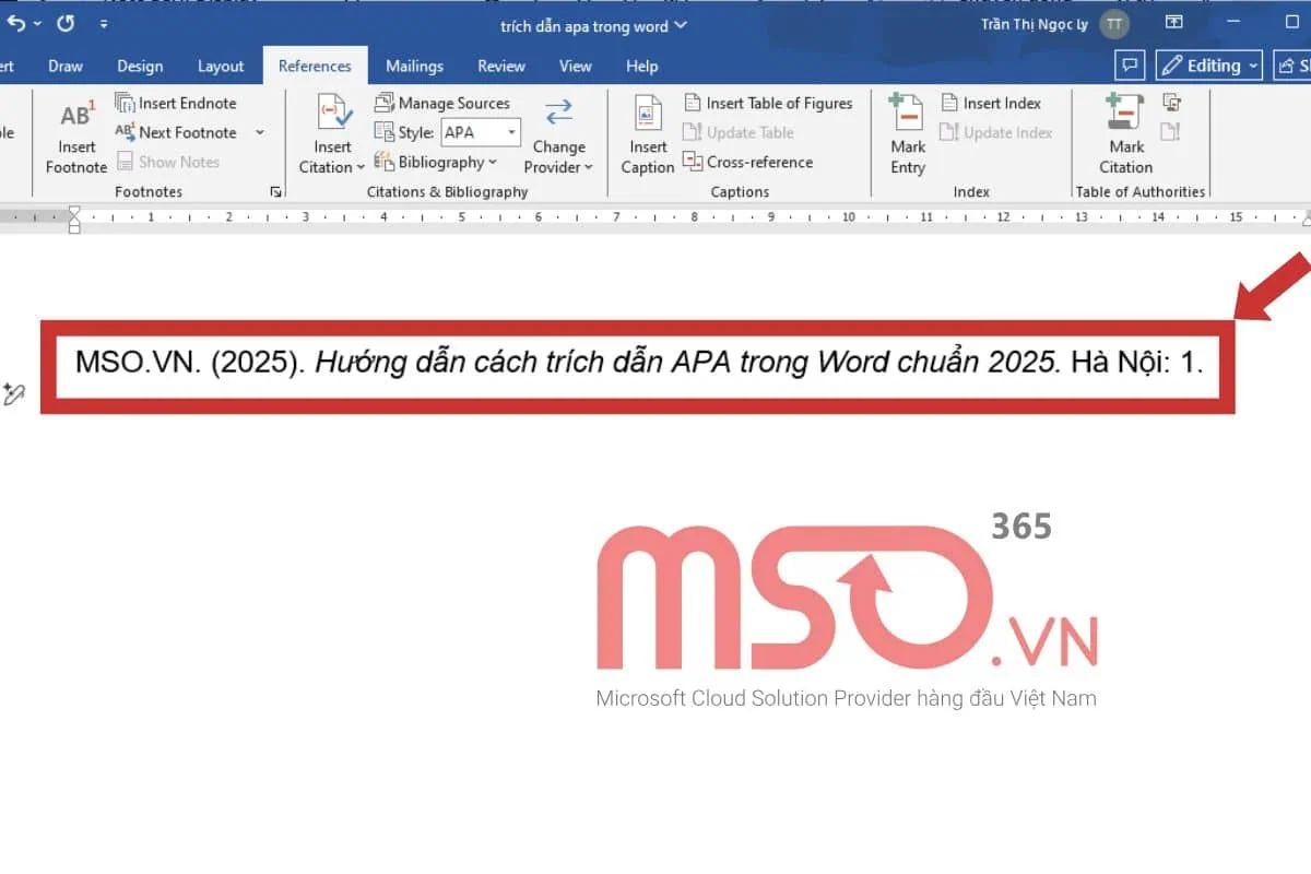 Hướng dẫn cách trích dẫn APA trong Word chuẩn 2025