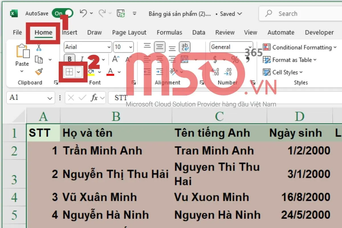 Hướng dẫn cách tự kẻ bảng trong Excel thủ công