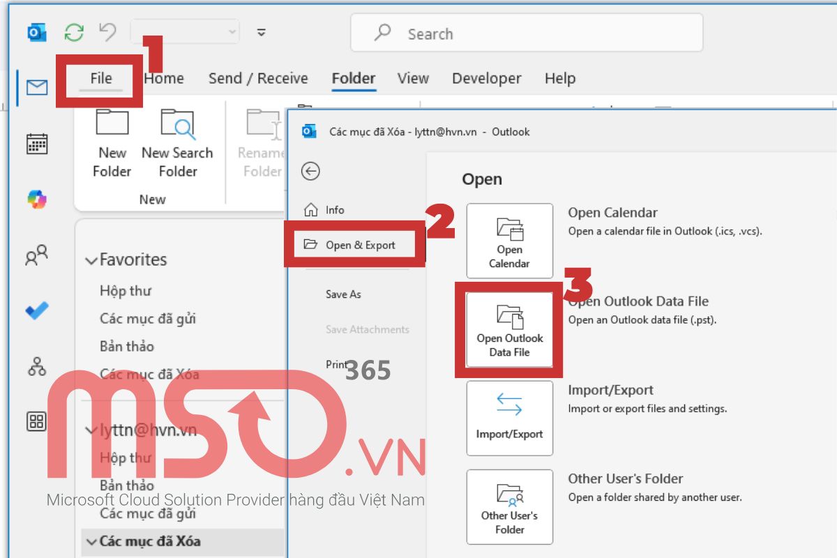 Hướng dẫn khôi phục email đã xóa trong Outlook