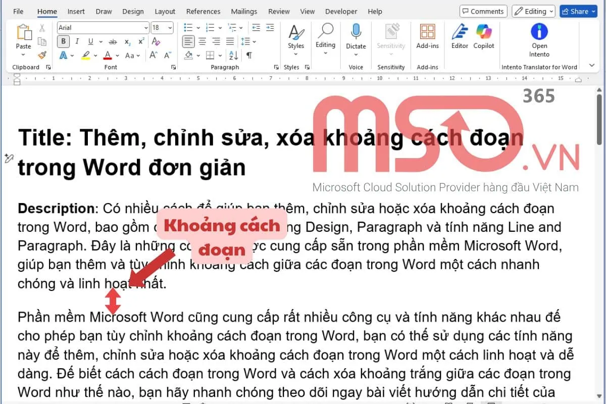 Hướng dẫn cách thêm khoảng cách đoạn trong Word