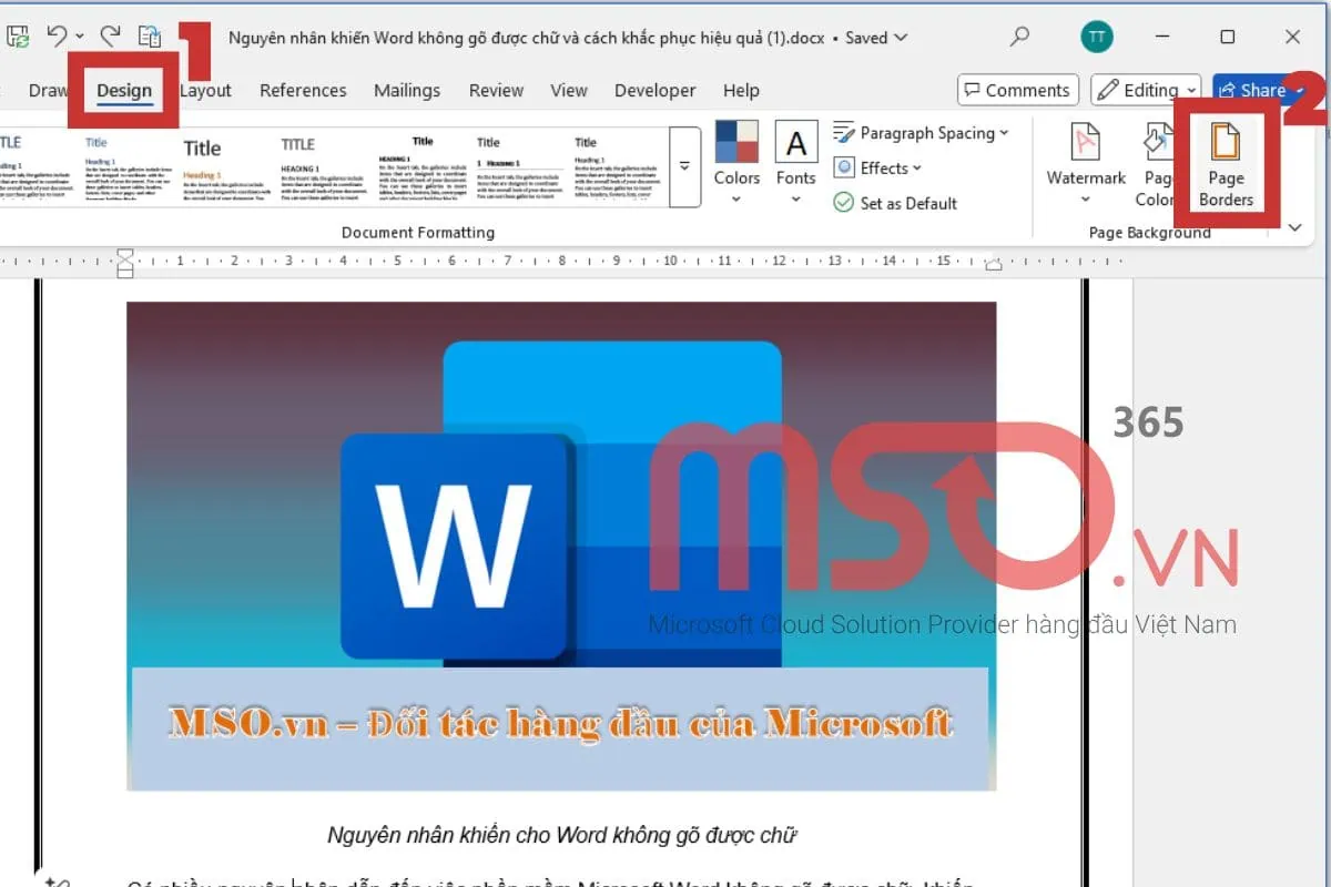 Hướng dẫn cách bỏ khung trong Word từ trang thứ 2