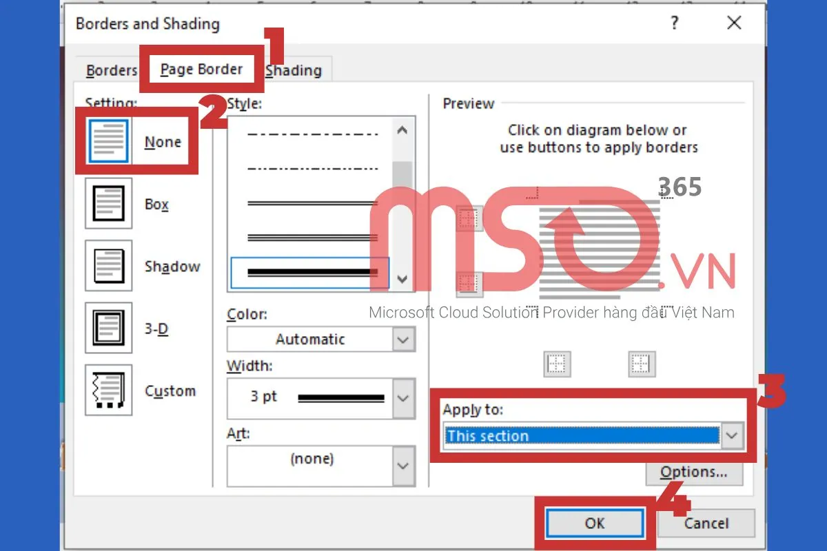 Hướng dẫn cách bỏ khung trong Word từ trang thứ 2