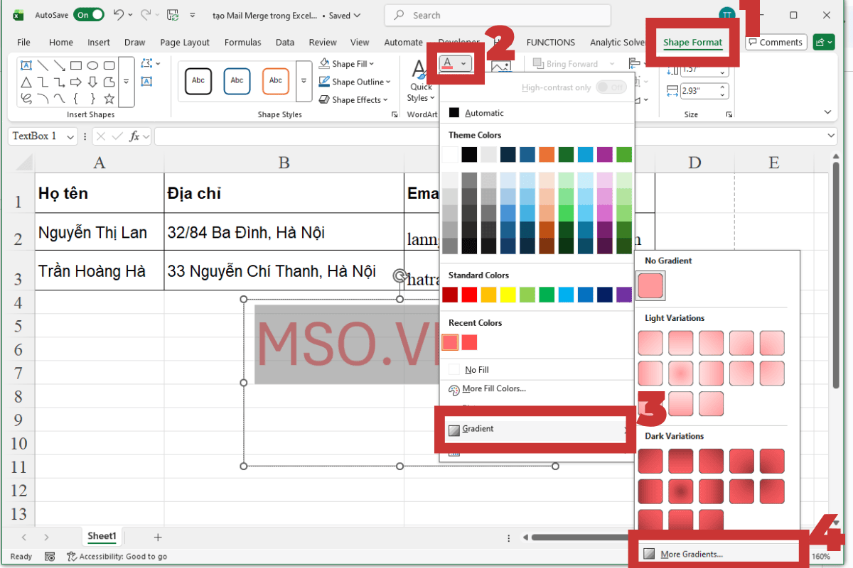 Cách chèn Watermark trong Excel dạng chữ (text)