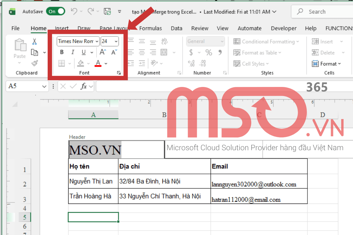 Cách chèn Watermark trong Excel dạng chữ (text)