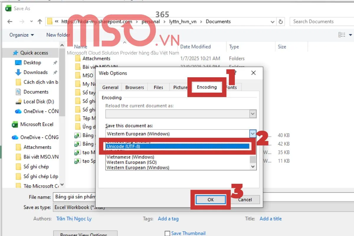 Hướng dẫn cách chuyển file Excel sang CSV UTF-8