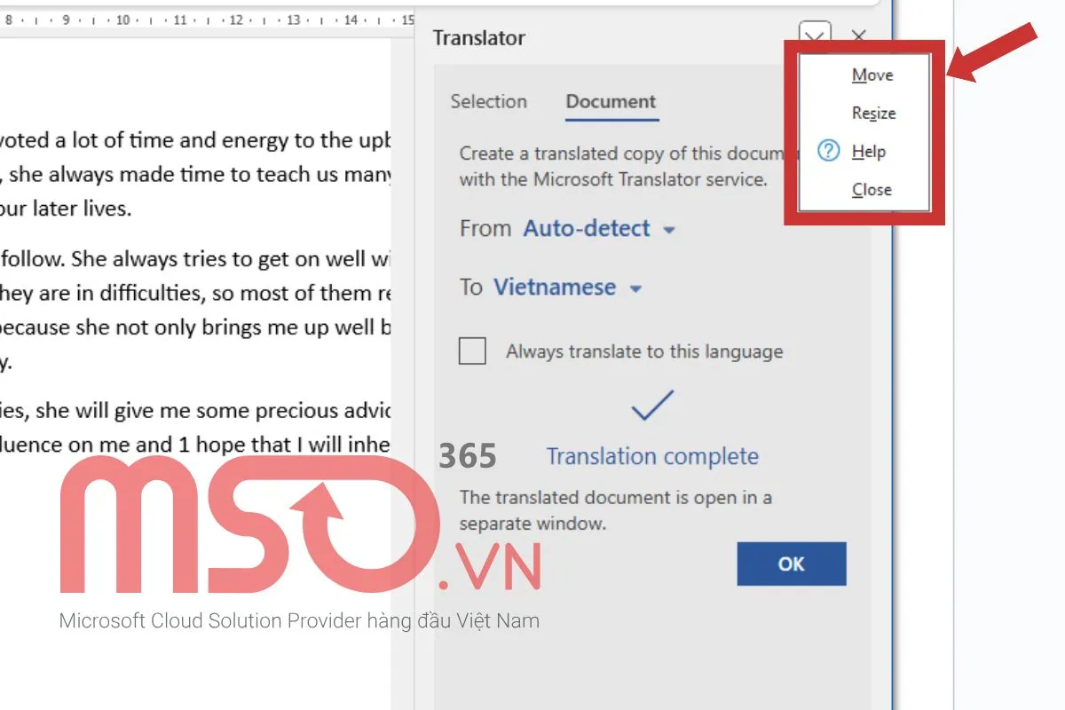 Hướng dẫn cách tùy chỉnh hộp thoại Translator