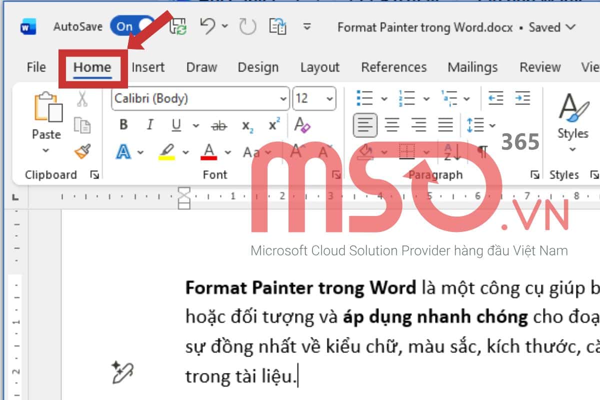 Cách dùng Format Painter trong Word để sao chép định dạng