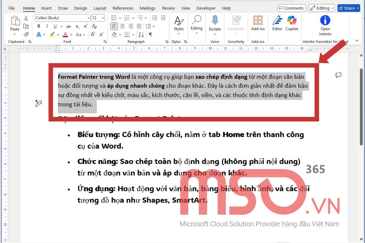 Cách dùng Format Painter trong Word để sao chép định dạng
