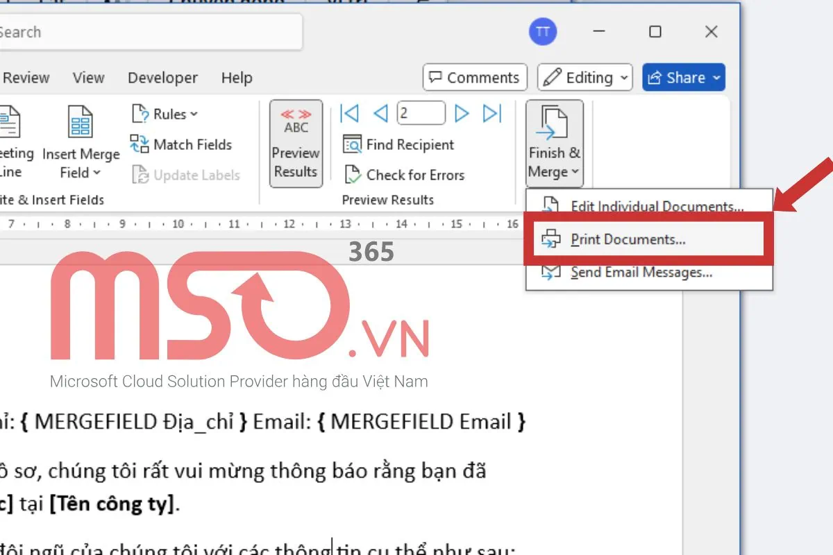 Cách làm Mail Merge trong Excel để tạo hàng loạt tài liệu