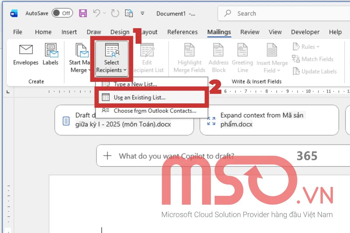Cách làm Mail Merge trong Excel để tạo hàng loạt tài liệu