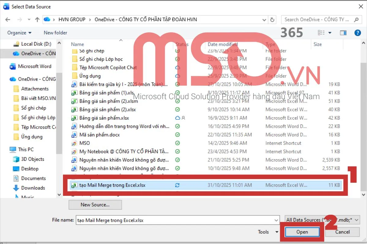 Cách làm Mail Merge trong Excel để tạo hàng loạt tài liệu