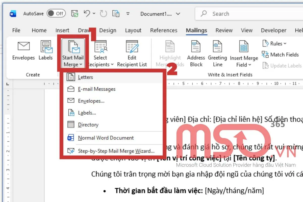 Cách làm Mail Merge trong Excel để tạo hàng loạt tài liệu