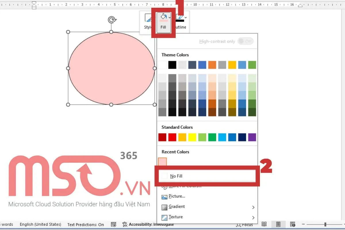 Hướng dẫn cách xóa khung trong Word cho các hình khối (Shape)