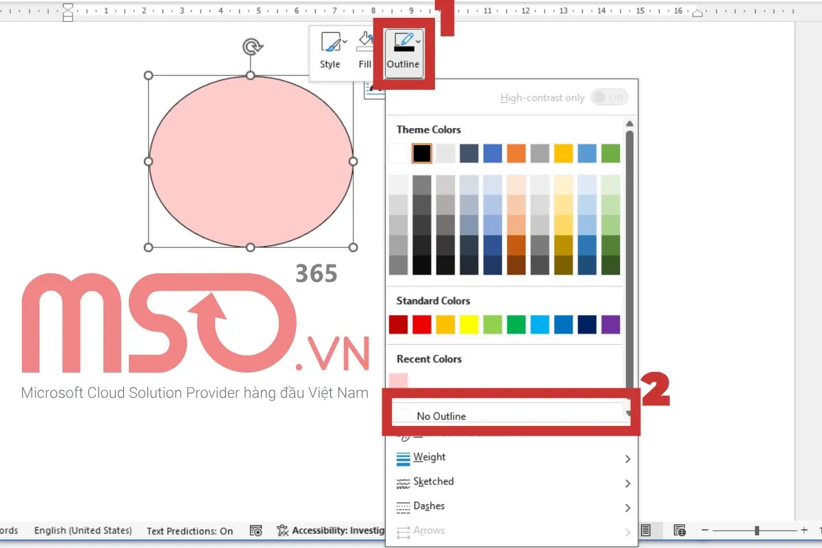 Hướng dẫn cách xóa khung trong Word cho các hình khối (Shape)