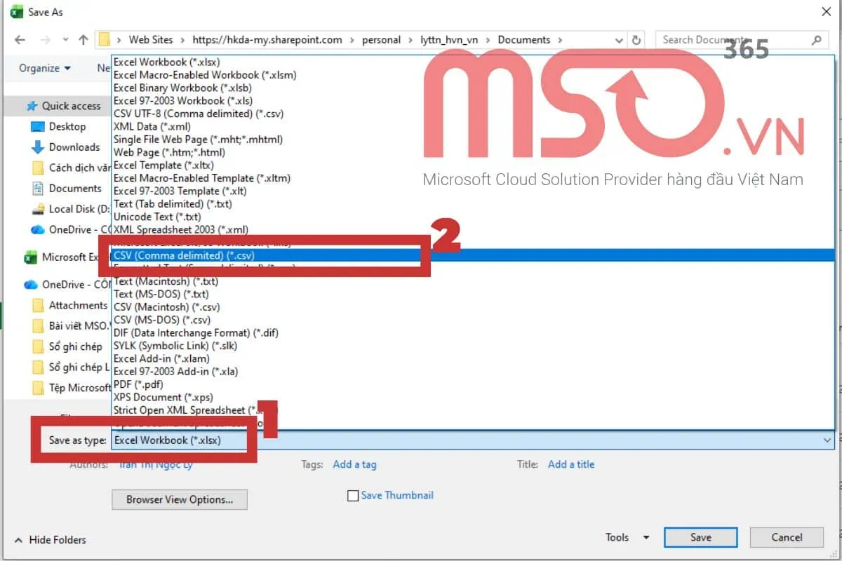 Chuyển file Excel sang CSV không bị lỗi font trực tiếp trên Excel
