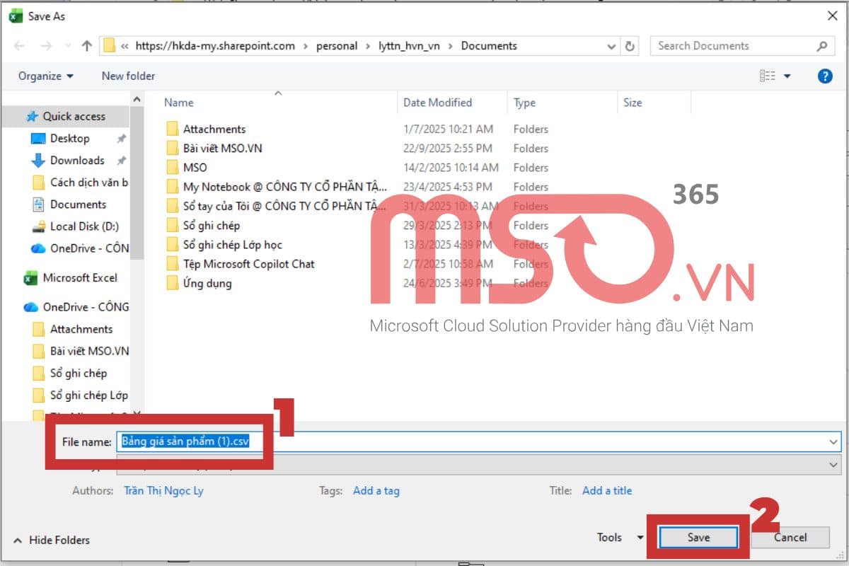 Chuyển file Excel sang CSV không bị lỗi font trực tiếp trên Excel