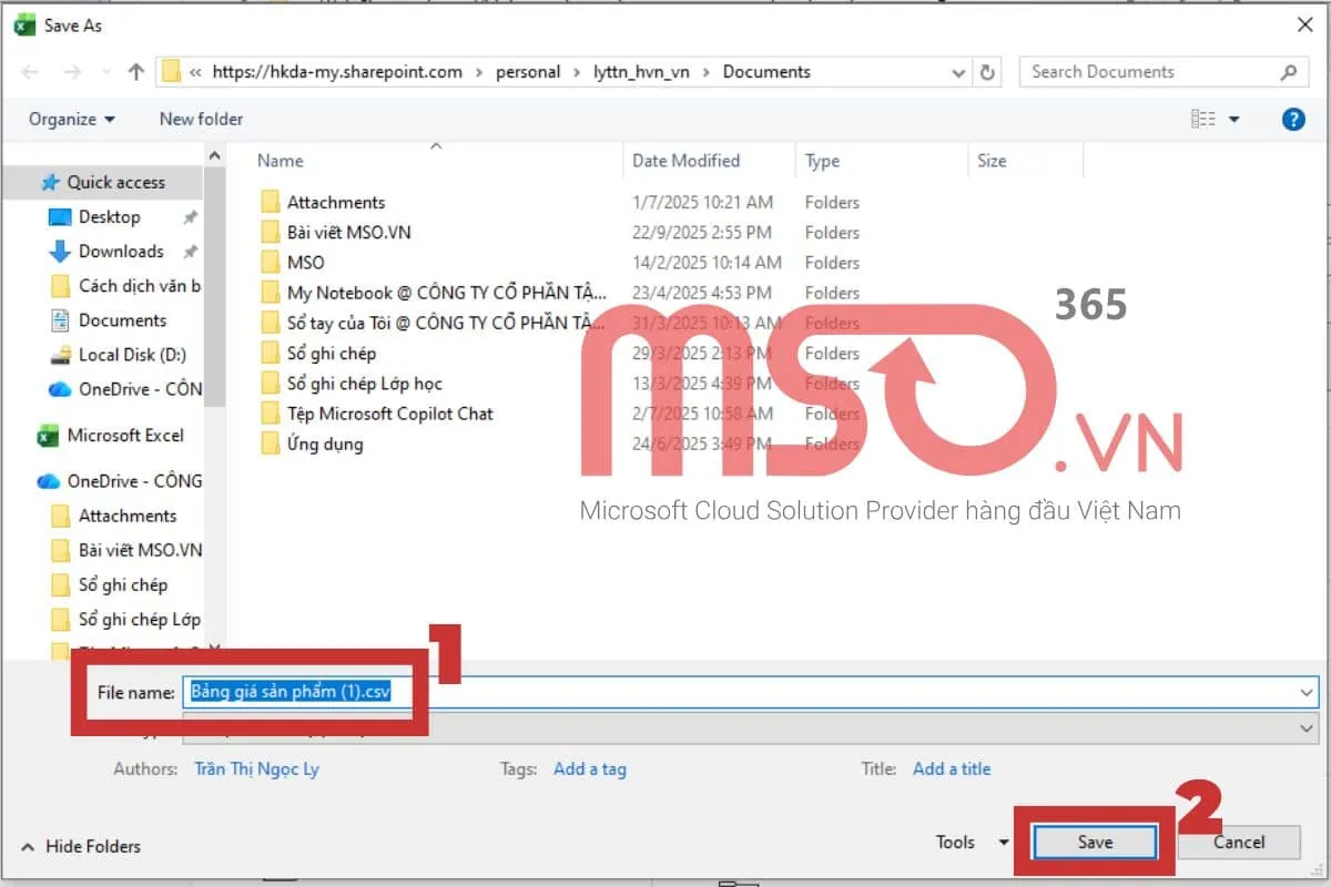 Chuyển file Excel sang CSV không bị lỗi font trực tiếp trên Excel