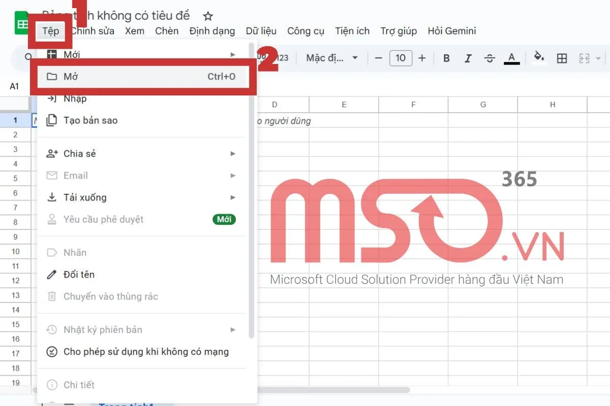 Sử dụng Google Sheets để chuyển file Excel sang CSV online
