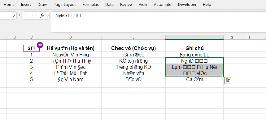 Bôi đen vùng dữ liệu bị lỗi