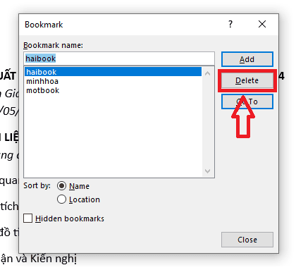 Hướng dẫn cách xóa Bookmark trong Word
