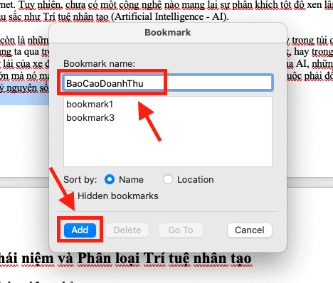 Quy trình 4 bước tạo Bookmark trong Word chi tiết
