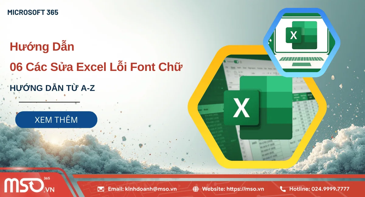 excel lỗi font chữ