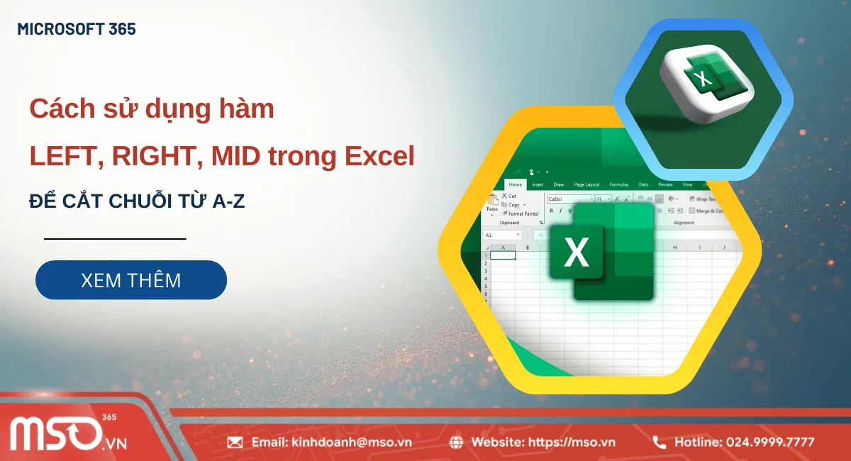hàm Left Right Mid trong excel