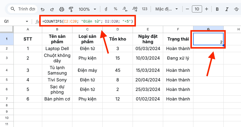 Đếm kết hợp giữa chữ viết và con số