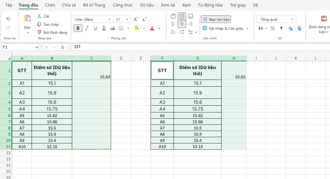 Cách in Excel theo vùng đối với nhiều phân vùng không liên tục