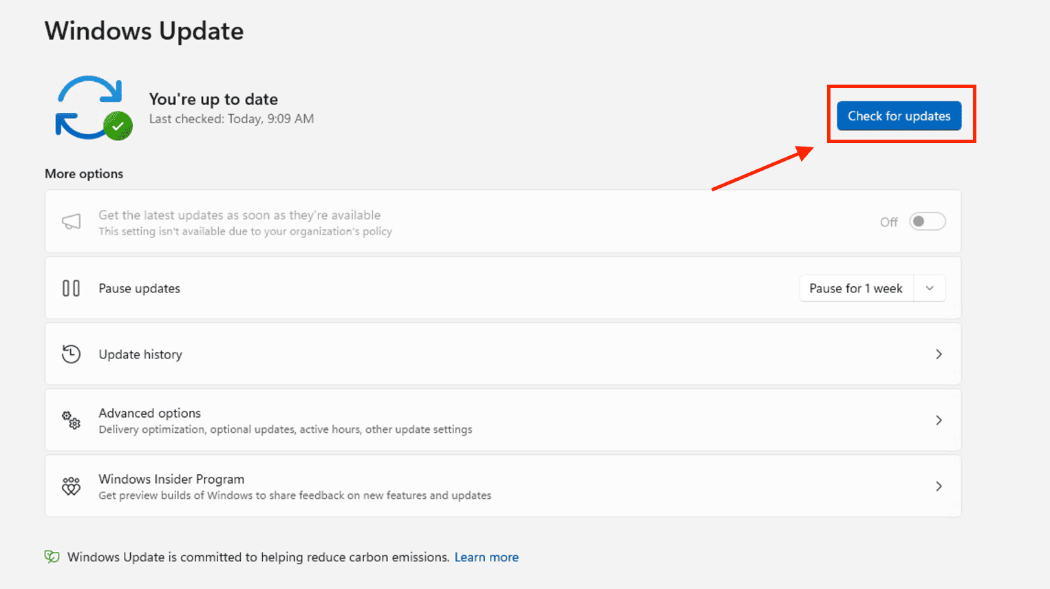 Cách 4: Cập nhật hệ điều hành