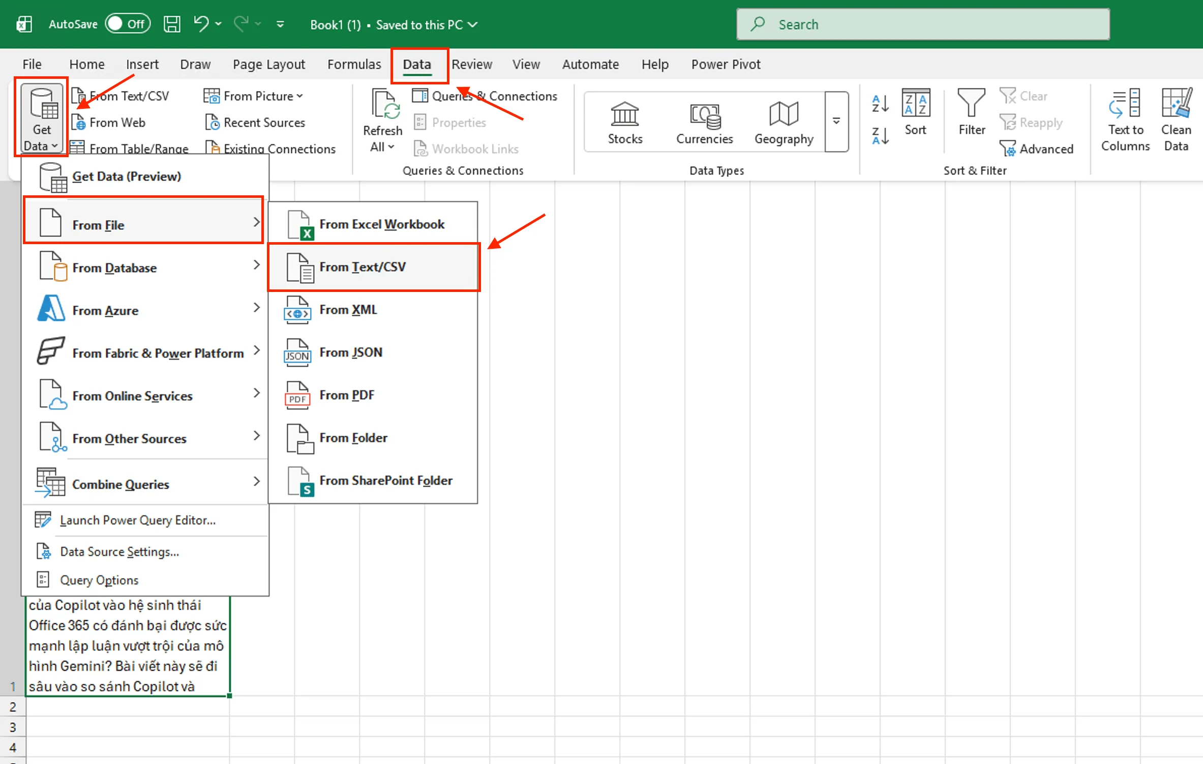 Nhập dữ liệu vào phần mềm Excel