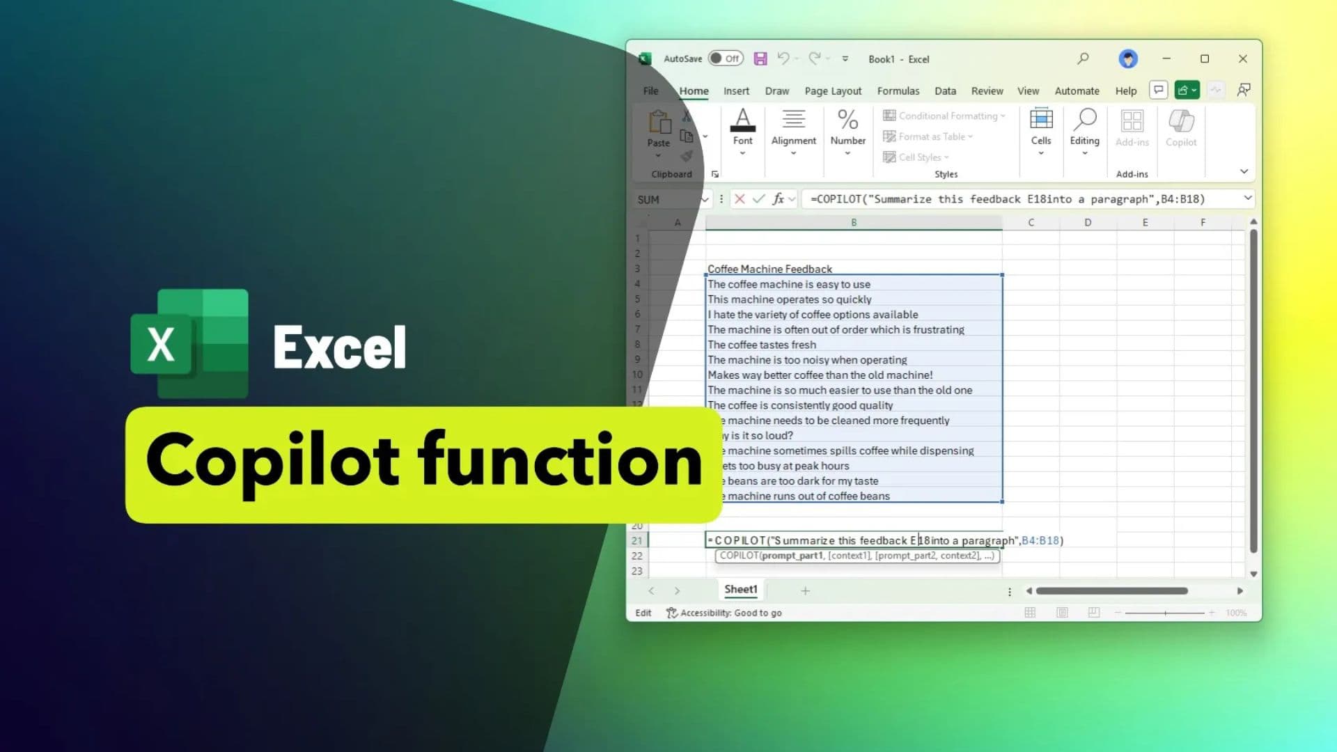 Copilot trong Excel là gì? 