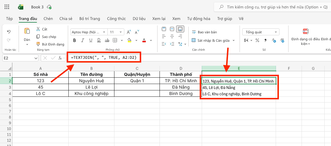 Hàm TEXTJOIN – Quy trình vận hành kết nối các node chuyên sâu