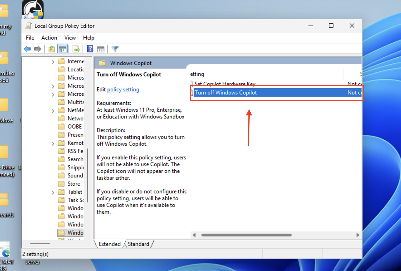 Thực hiện lệnh hiệu chỉnh chính sách kích hoạt AI