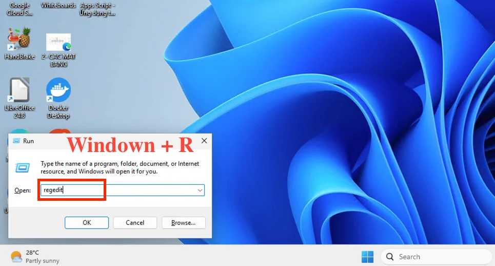 Can thiệp vào hòm thư dữ liệu mã nguồn Registry Editor