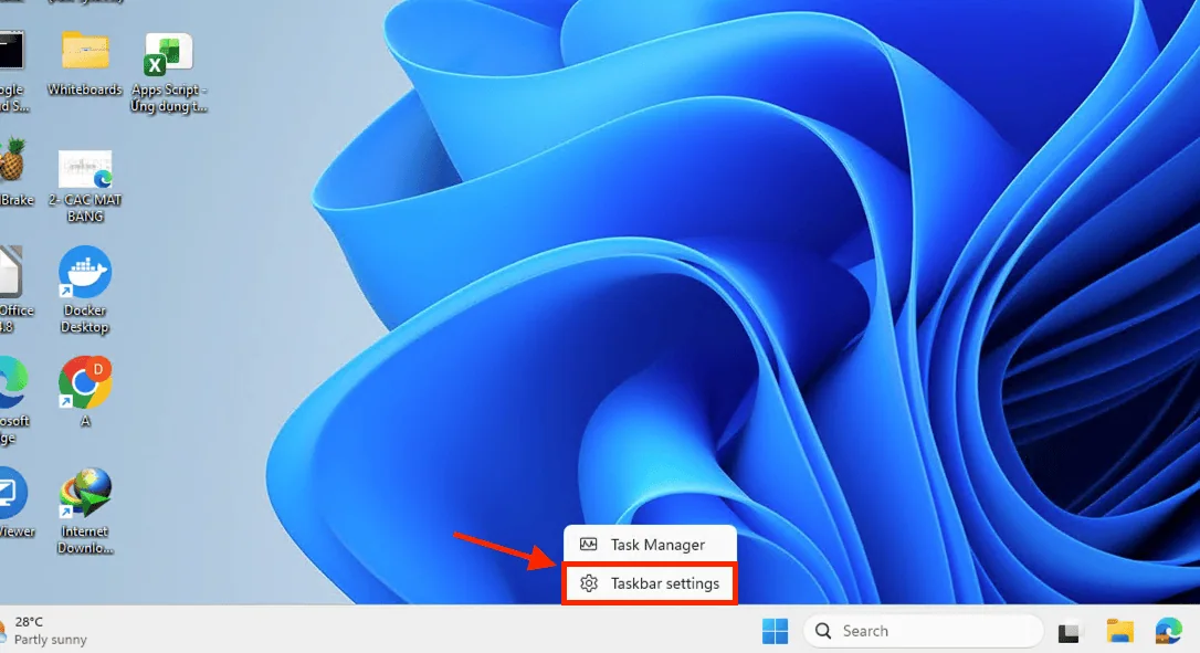 Tắt Copilot thông qua Taskbar Settings