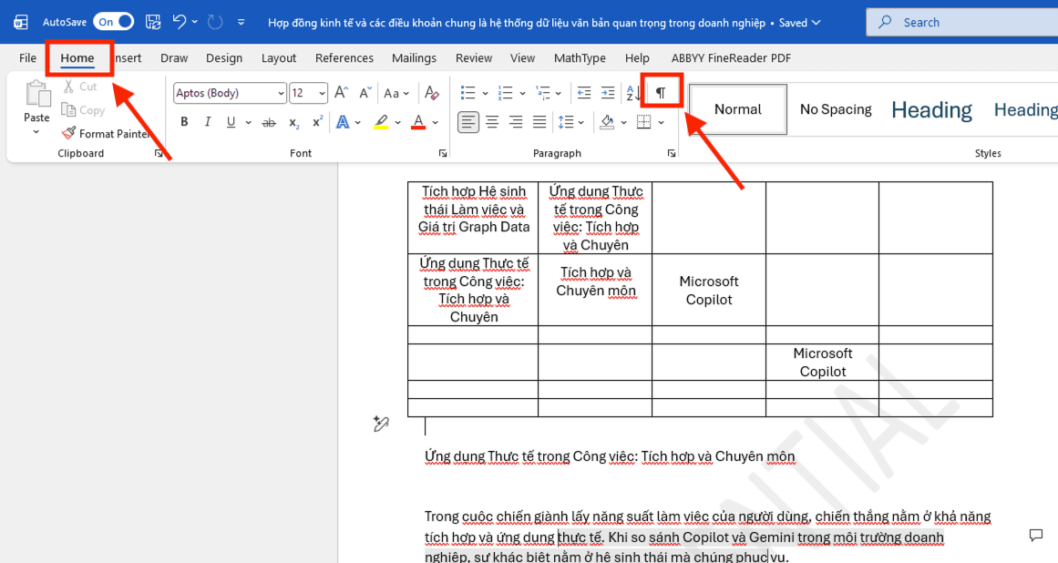 Xóa bỏ Watermark khi tài liệu có nhiều Section