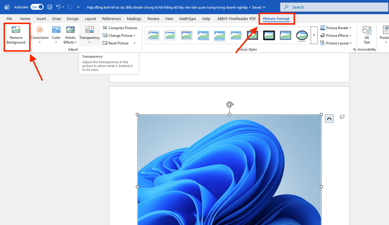 Cách tách nền khỏi ảnh Word bằng công cụ Remove Background
