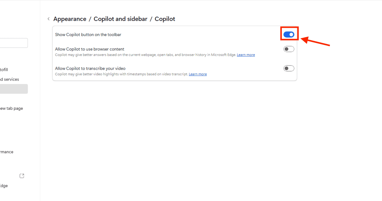 Vô hiệu hóa Copilot trong phân hệ trình duyệt Microsoft Edge