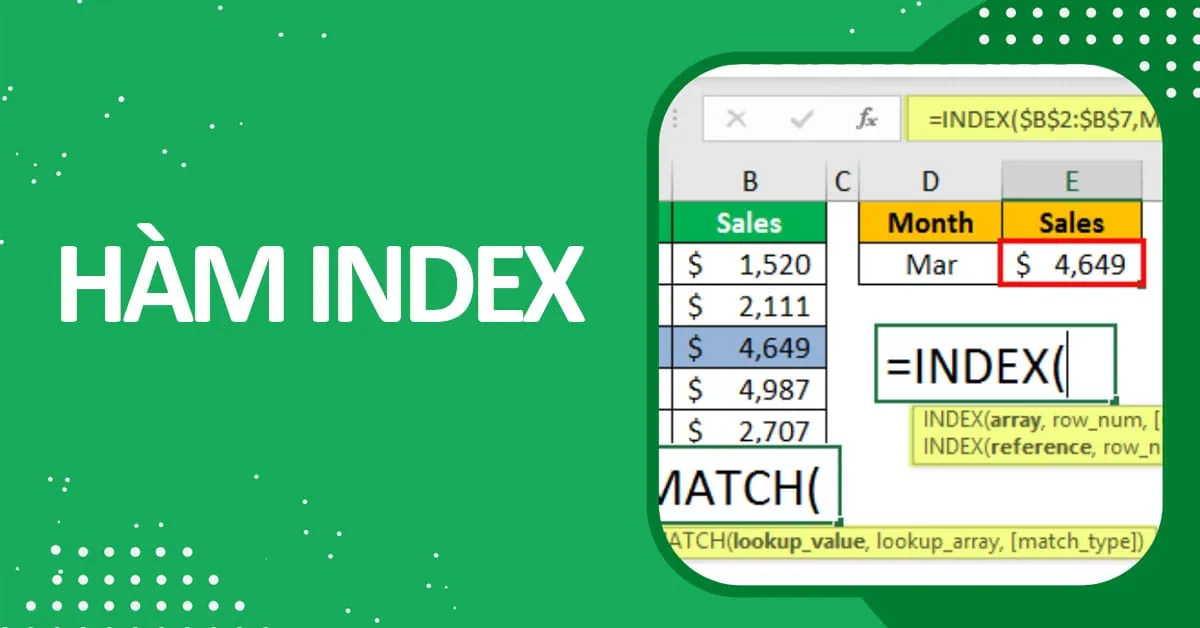 Hàm Index và Match đóng vai trò gì trong quản trị dữ liệu?