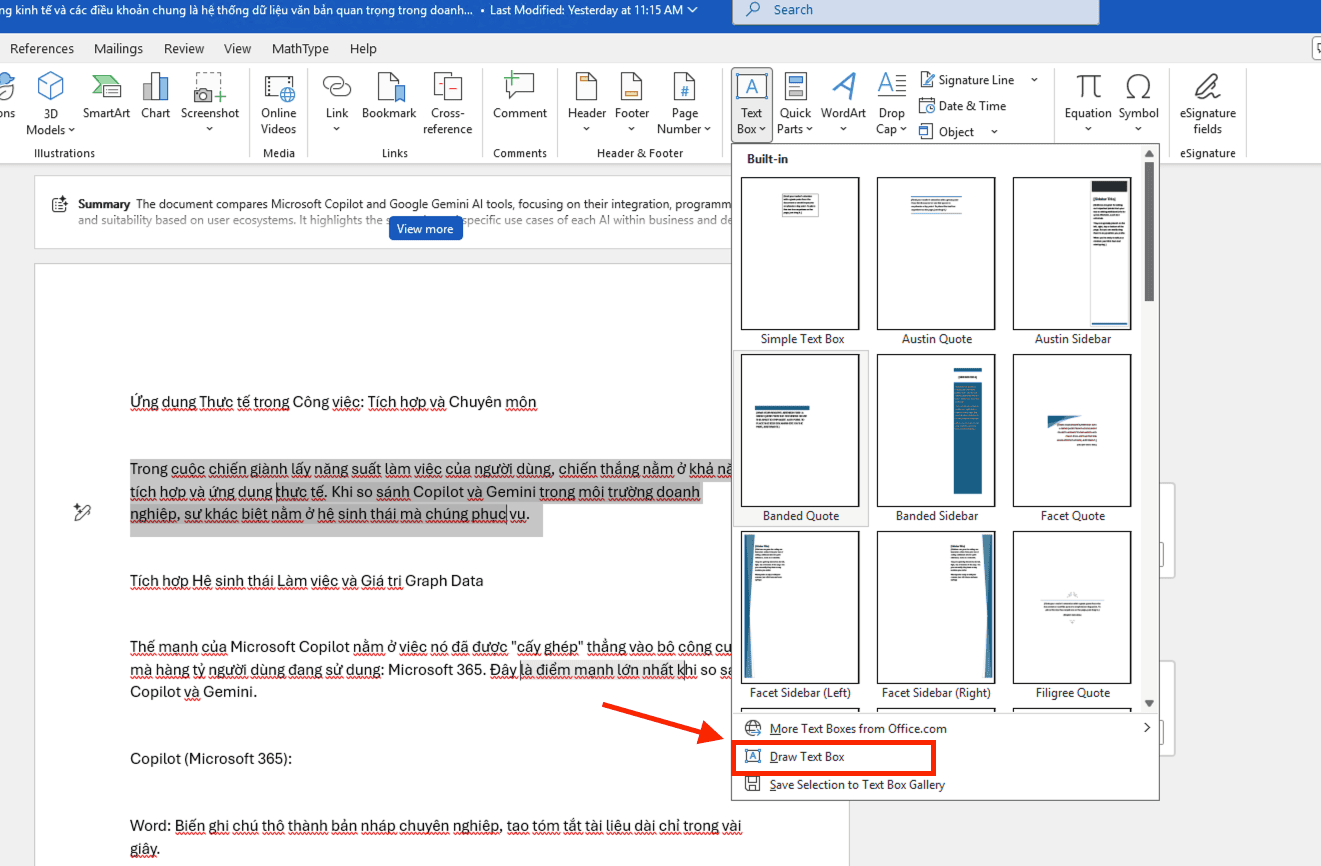 Hướng dẫn cách tạo Text Box trong Word