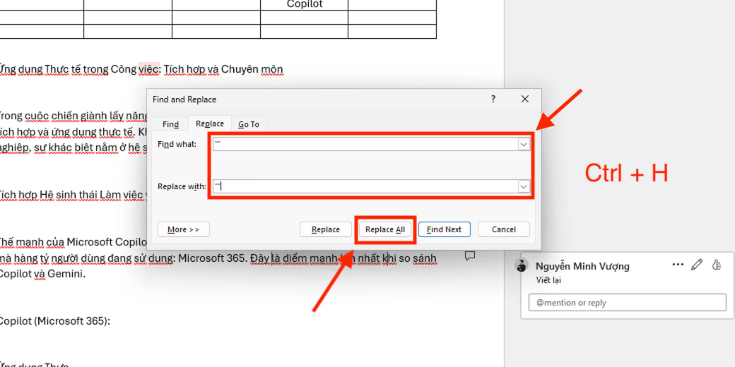 Hướng dẫn chuẩn hóa thành phần thông tin dấu ngoặc kép trong Word