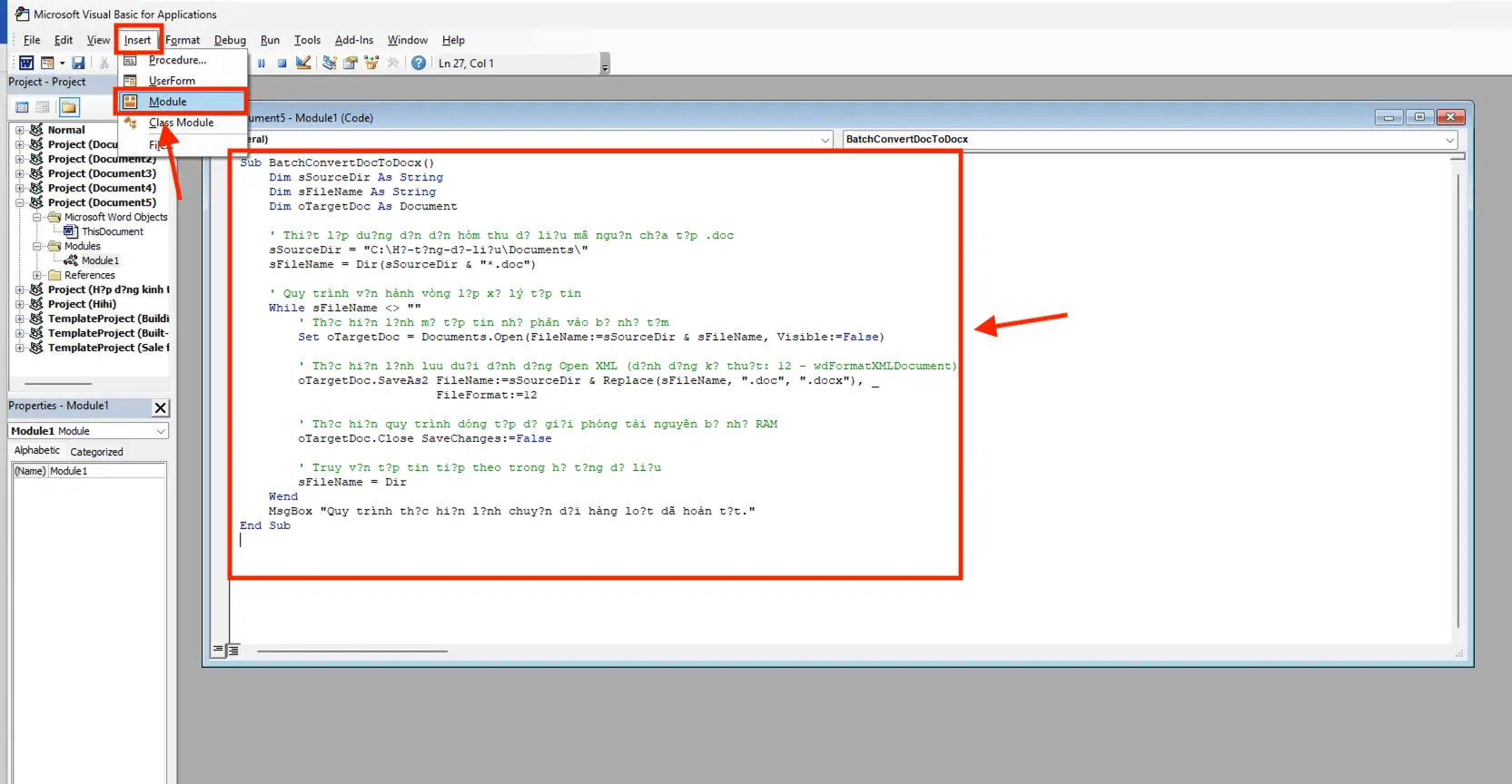 Sử dụng mã lệnh VBA để tự động hóa quy trình vận hành