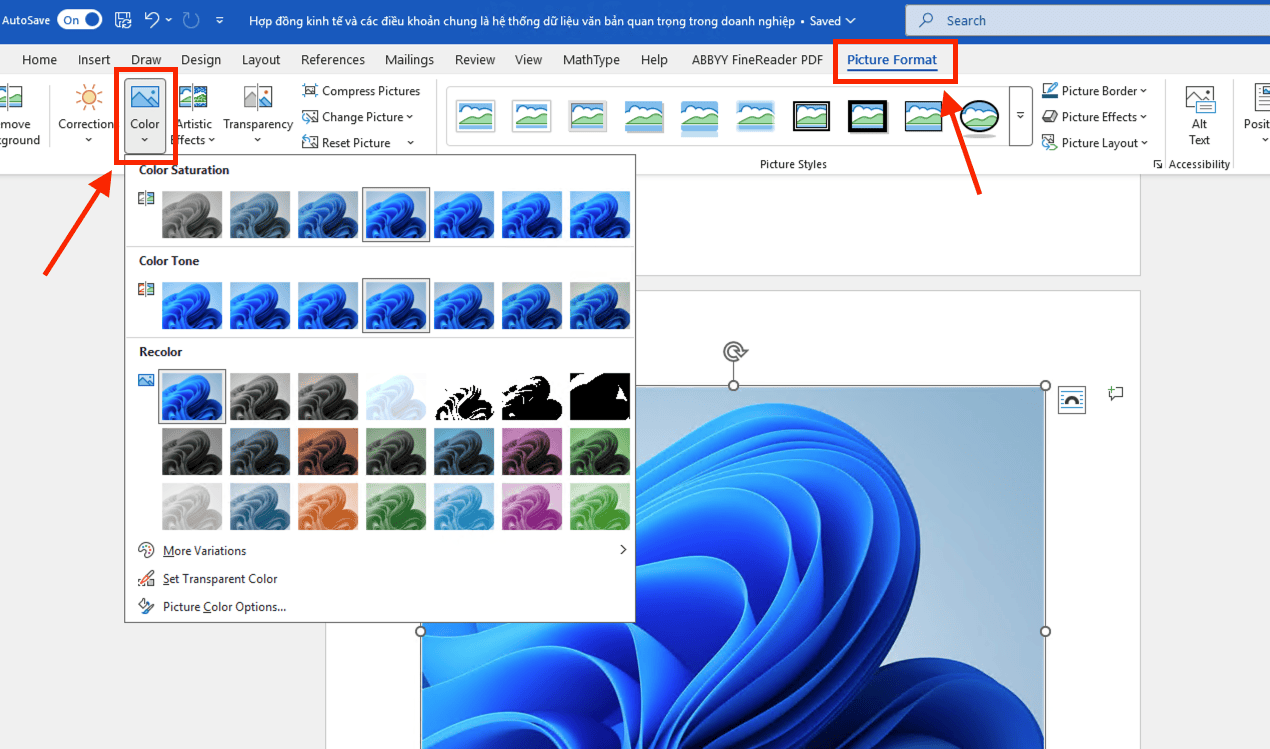 Cách tách ảnh khỏi nền trong Word bằng kỹ thuật Set Transparent Color