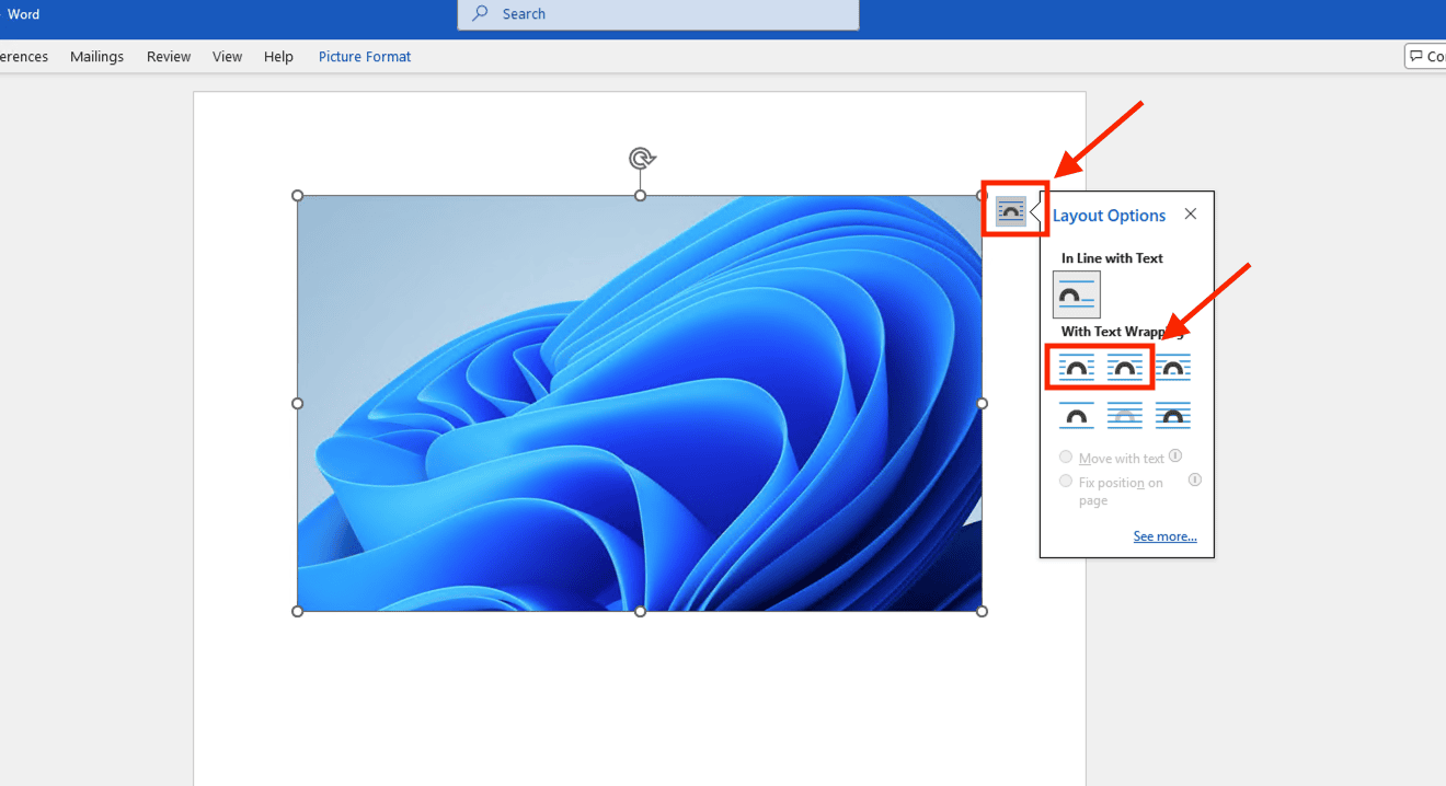 Thiết lập chế độ bao quanh văn bản (Wrap Text)