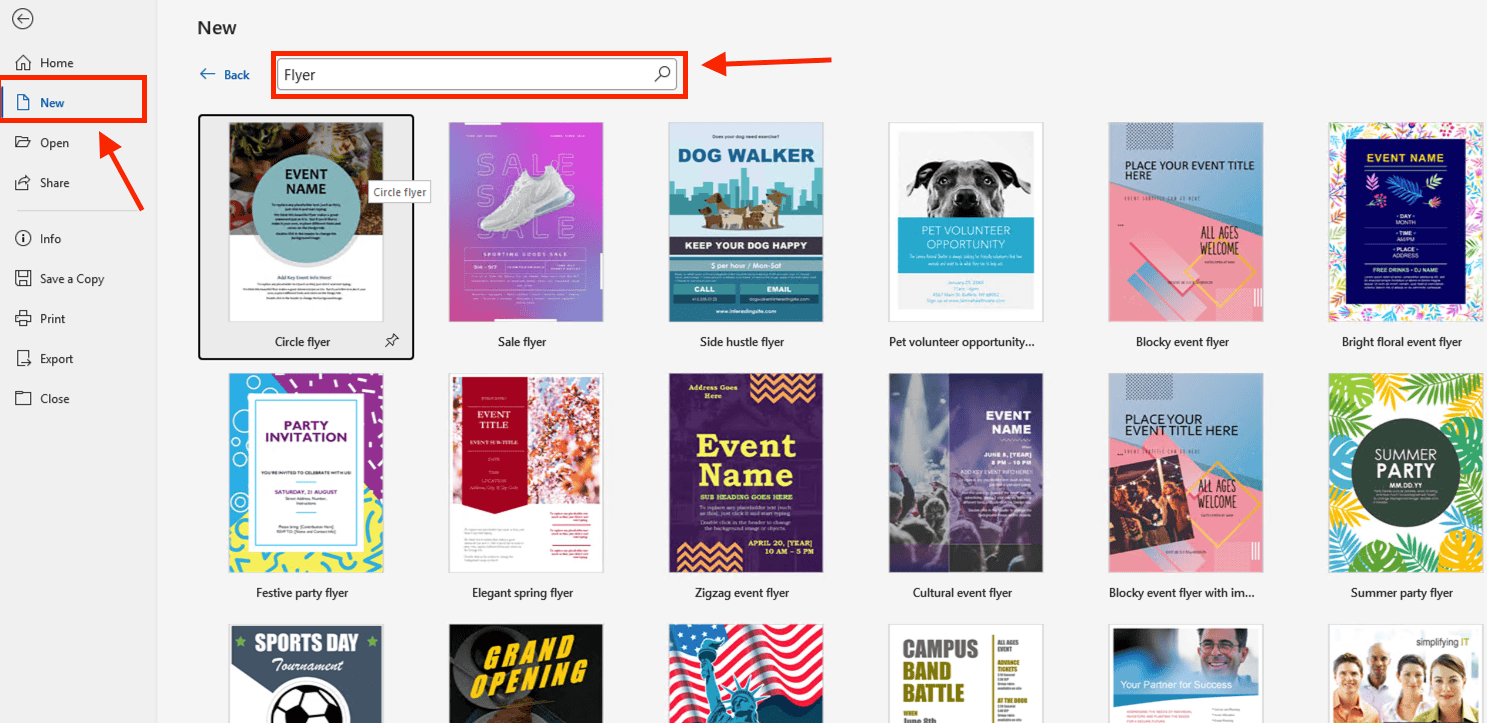 Cách thiết kế tờ rơi quảng cáo bằng Word qua kho mẫu thiết kế (Templates)